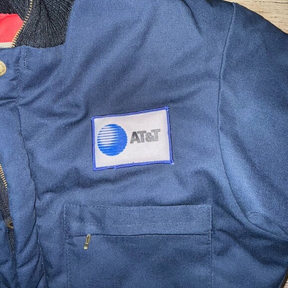 VINTAGE WearGuard Coveralls Hood Small Short Blue Canvas Insulated USA "AT &T" - Picture 5 of 12